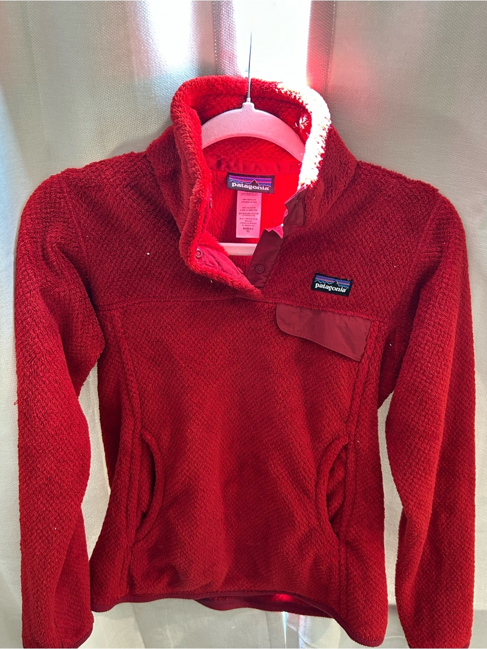 Patagonia Women's Red Fleece Snap Pullover XS
